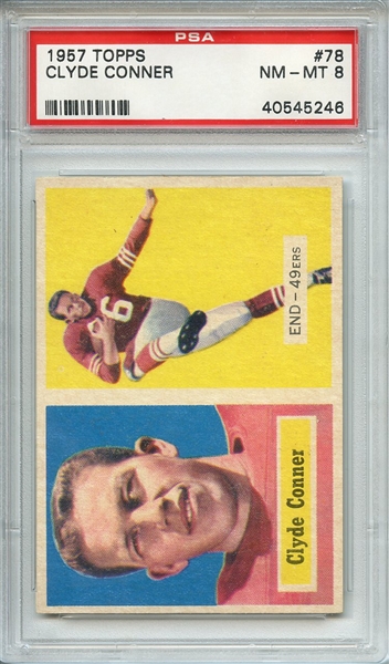 1957 TOPPS 78 CLYDE CONNER PSA NM-MT 8
