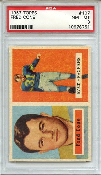1957 TOPPS 107 FRED CONE PSA NM-MT 8