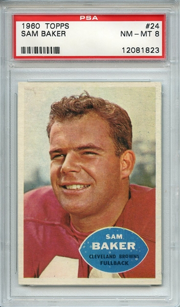 1960 TOPPS 24 SAM BAKER PSA NM-MT 8