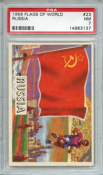 1956 FLAGS OF WORLD 23 RUSSIA PSA NM 7