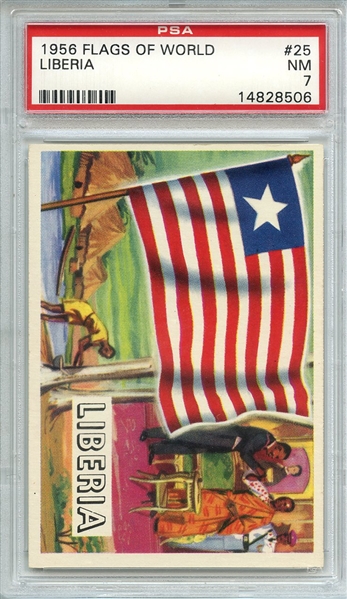 1956 FLAGS OF WORLD 25 LIBERIA PSA NM 7