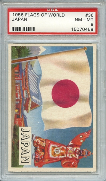 1956 FLAGS OF WORLD 36 JAPAN PSA NM-MT 8