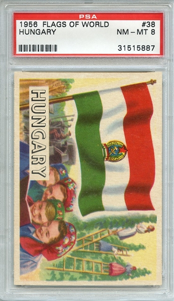 1956 FLAGS OF WORLD 38 HUNGARY PSA NM-MT 8