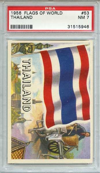 1956 FLAGS OF WORLD 53 THAILAND PSA NM 7