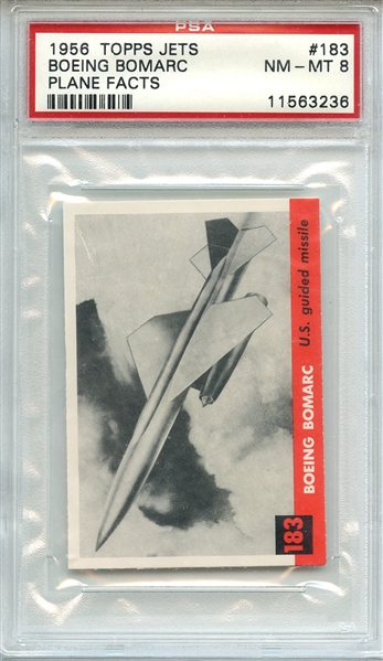 1956 TOPPS JETS 183 BOEING BOMARC PLANE FACTS PSA NM-MT 8