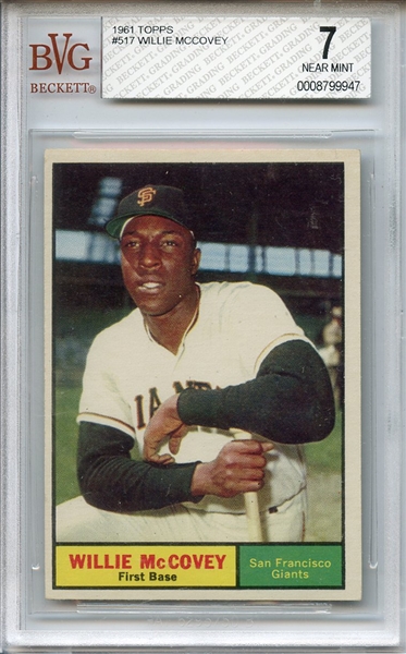 1961 TOPPS 517 WILLIE MCCOVEY BVG NM 7