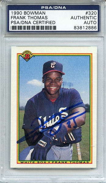 FRANK THOMAS SIGNED 1990 BOWMAN ROOKIE CARD PSA/DNA