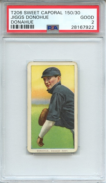 1909-11 T206 SWEET CAPORAL 150/30 JIGGS DONOHUE DONAHUE PSA GOOD 2