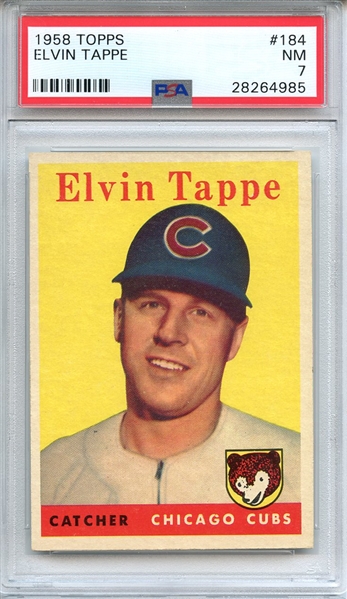 1958 TOPPS 184 ELVIN TAPPE PSA NM 7