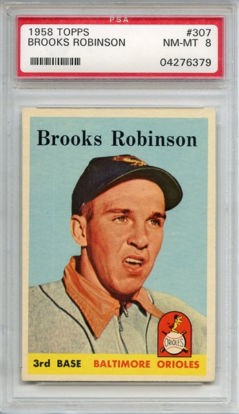1958 TOPPS 307 BROOKS ROBINSON PSA NM-MT 8