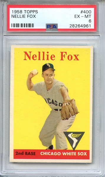 1958 TOPPS 400 NELLIE FOX PSA EX-MT 6