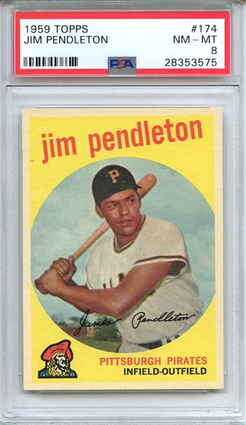 1959 TOPPS 174 JIM PENDLETON PSA NM-MT 8