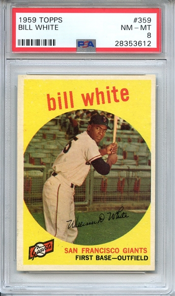 1959 TOPPS 359 BILL WHITE PSA NM-MT 8