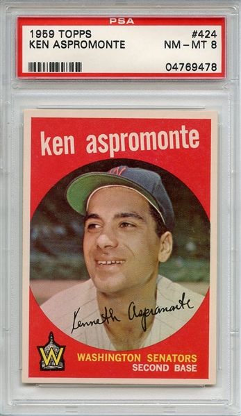 1959 TOPPS 424 KEN ASPROMONTE PSA NM-MT 8