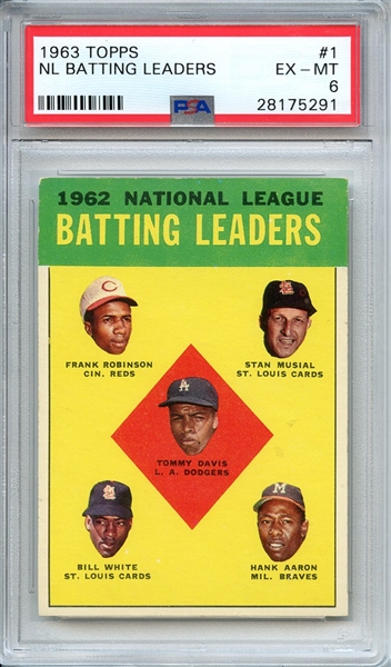 1963 TOPPS 1 NL BATTING LEADERS PSA EX-MT 6