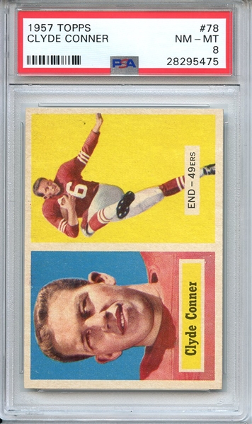 1957 TOPPS 78 CLYDE CONNER PSA NM-MT 8