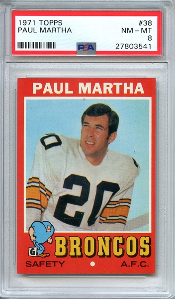 1971 TOPPS 38 PAUL MARTHA PSA NM-MT 8