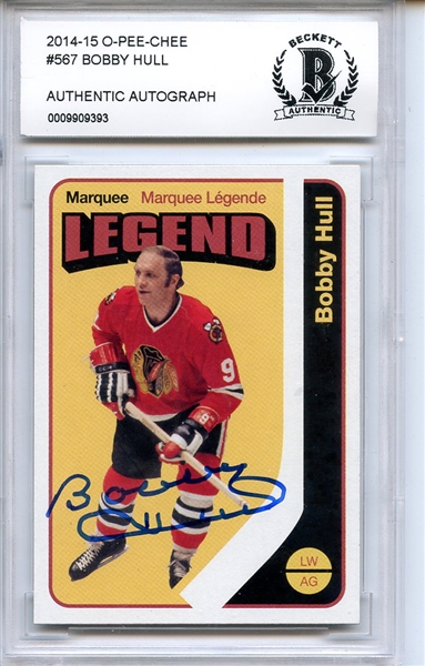 2014 O-PEE-CHEE SIGNED BOBBY HULL AUTOGRAPH BGS AUTHENTIC