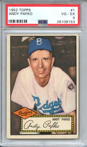 1952 TOPPS 1 ANDY PAFKO PSA VG-EX 4