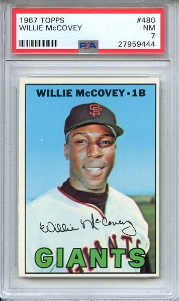 1967 TOPPS 480 WILLIE McCOVEY PSA NM 7