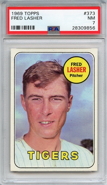 1969 TOPPS 373 FRED LASHER PSA NM 7