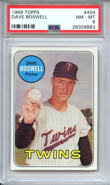 1969 TOPPS 459 DAVE BOSWELL PSA NM-MT 8