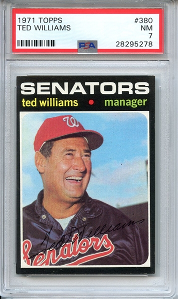 1971 TOPPS 380 TED WILLIAMS PSA NM 7