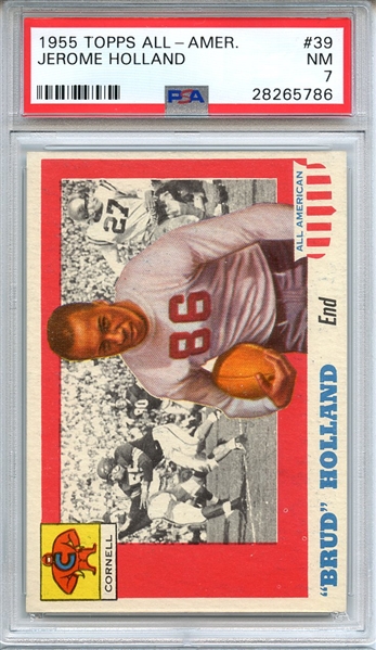 1955 TOPPS ALL-AMER. 39 JEROME HOLLAND PSA NM 7
