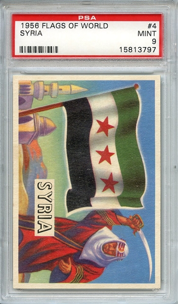 1956 FLAGS OF WORLD 4 SYRIA PSA MINT 9
