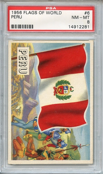 1956 FLAGS OF WORLD 6 PERU PSA NM-MT 8