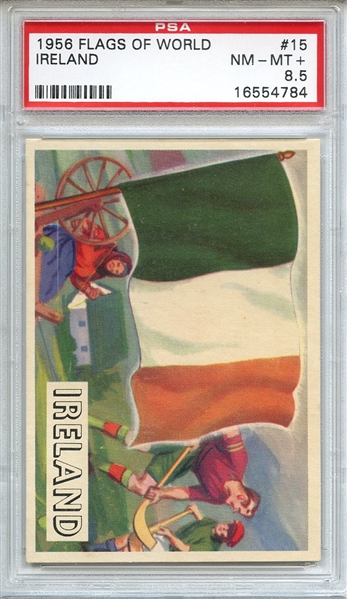 1956 FLAGS OF WORLD 15 IRELAND PSA NM-MT+ 8.5