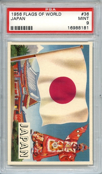 1956 FLAGS OF WORLD 36 JAPAN PSA MINT 9