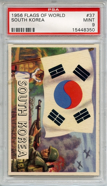 1956 FLAGS OF WORLD 37 SOUTH KOREA PSA MINT 9