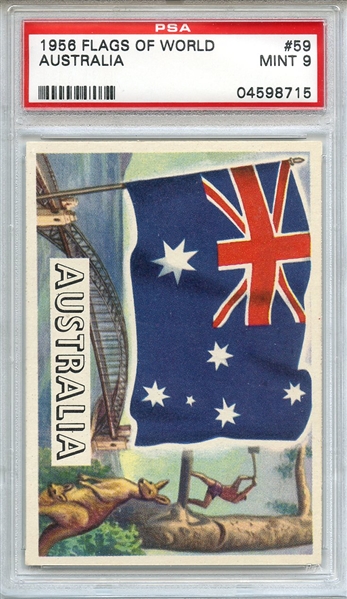 1956 FLAGS OF WORLD 59 AUSTRALIA PSA MINT 9
