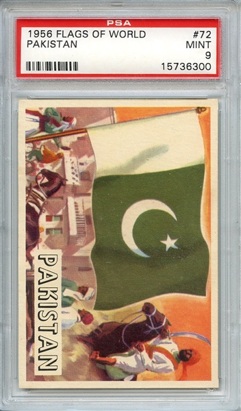 1956 FLAGS OF WORLD 72 PAKISTAN PSA MINT 9