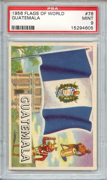 1956 FLAGS OF WORLD 78 GUATEMALA PSA MINT 9