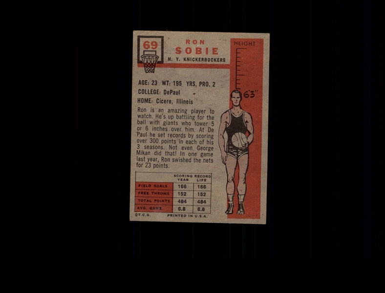 1957 Topps 69 Ron Sobie EX #D596935