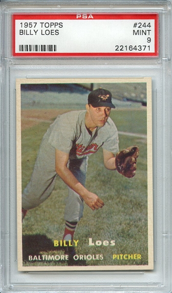 1957 TOPPS 244 BILLY LOES PSA MINT 9