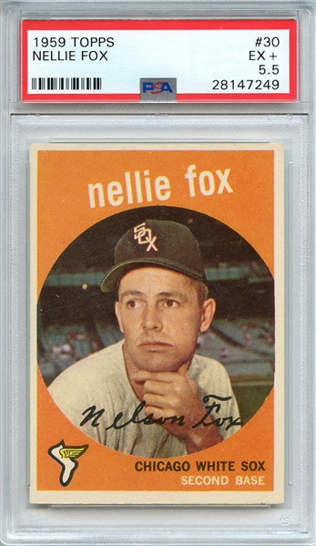 1959 TOPPS 30 NELLIE FOX PSA EX+ 5.5