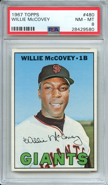 1967 TOPPS 480 WILLIE McCOVEY PSA NM-MT 8