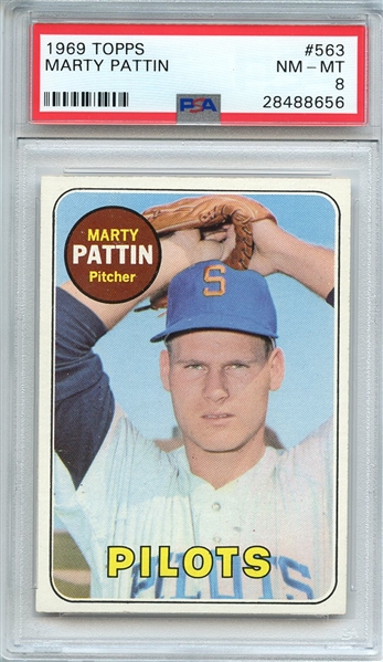 1969 TOPPS 563 MARTY PATTIN PSA NM-MT 8