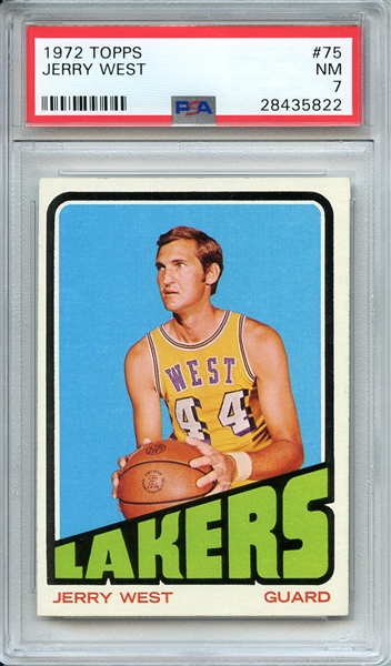 1972 TOPPS 75 JERRY WEST PSA NM 7