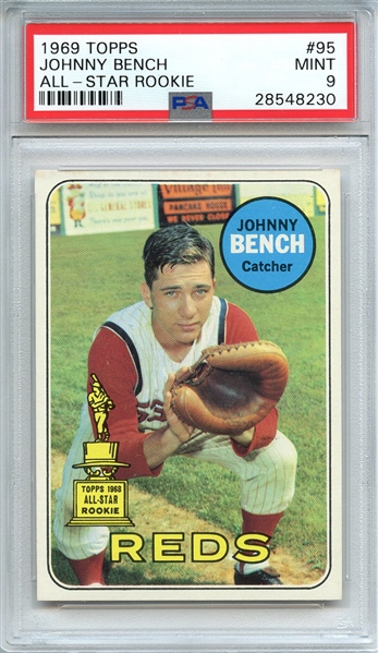 1969 TOPPS 95 JOHNNY BENCH ALL-STAR ROOKIE PSA MINT 9