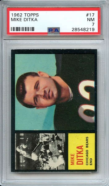 1962 TOPPS 17 MIKE DITKA PSA NM 7
