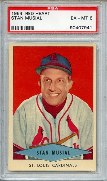 1954 RED HEART STAN MUSIAL PSA EX-MT 6