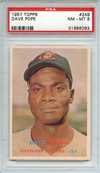 1957 TOPPS 249 DAVE POPE PSA NM-MT 8