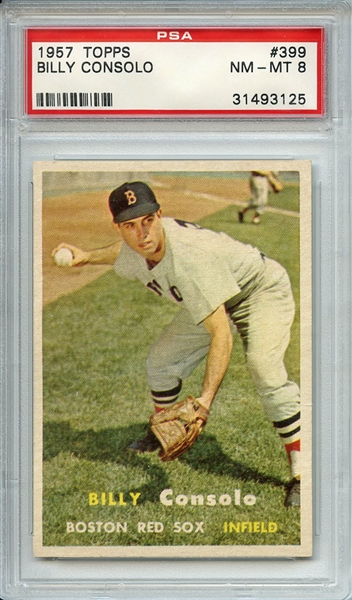 1957 TOPPS 399 BILLY CONSOLO PSA NM-MT 8