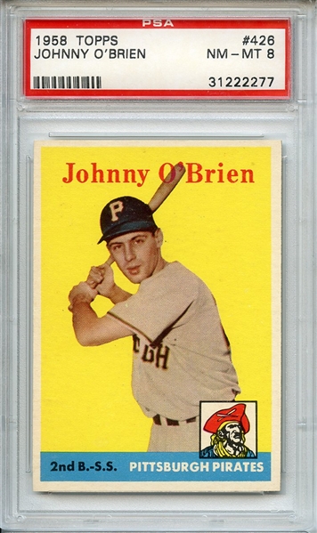 1958 TOPPS 426 JOHNNY O'BRIEN PSA NM-MT 8