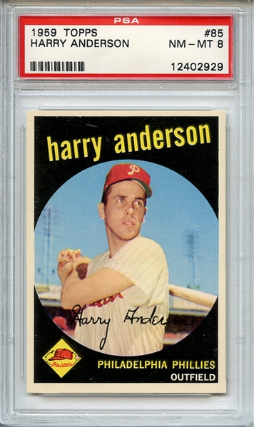 1959 TOPPS 85 HARRY ANDERSON PSA NM-MT 8