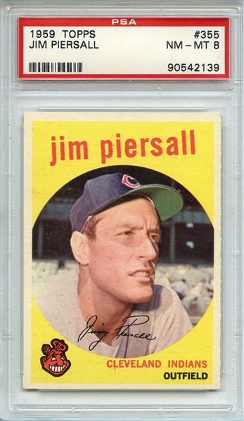 1959 TOPPS 355 JIM PIERSALL PSA NM-MT 8